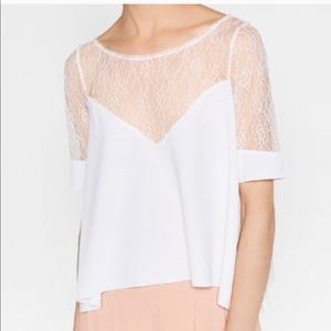 Zara Lace White Top Small